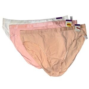 Jenni Intimates Womens Panties‎ Chai Peach White, Lot of 3, Size XXL, NWT